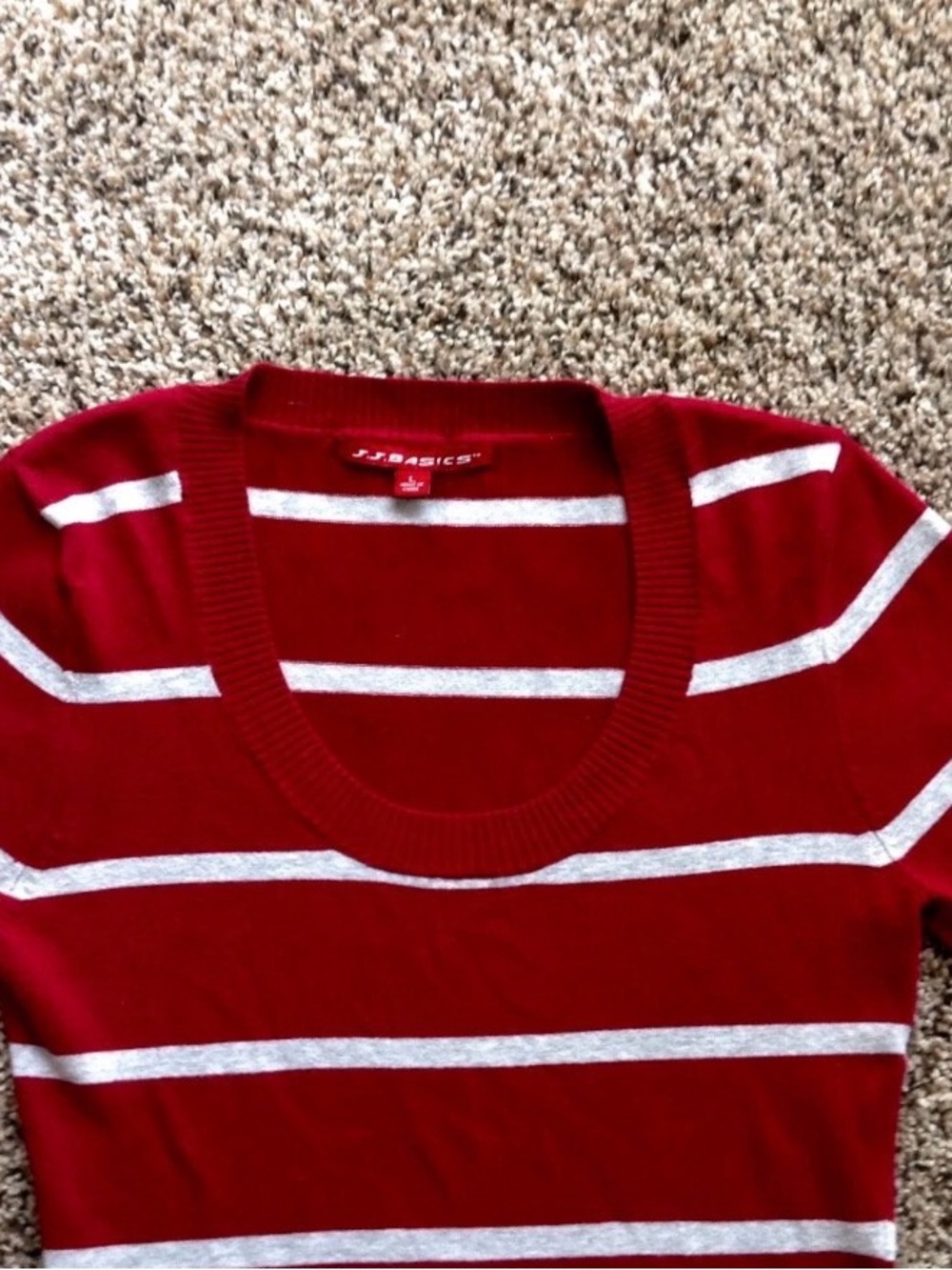 Women’s Red and gray Striped sweater